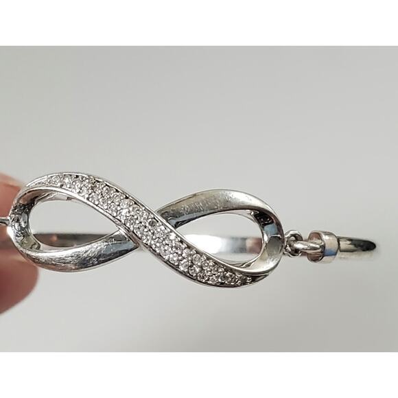 Vintage Sterling Silver & Diamond Infinity Bangle Bracelet HN Heng Ngai - Picture 5 of 8